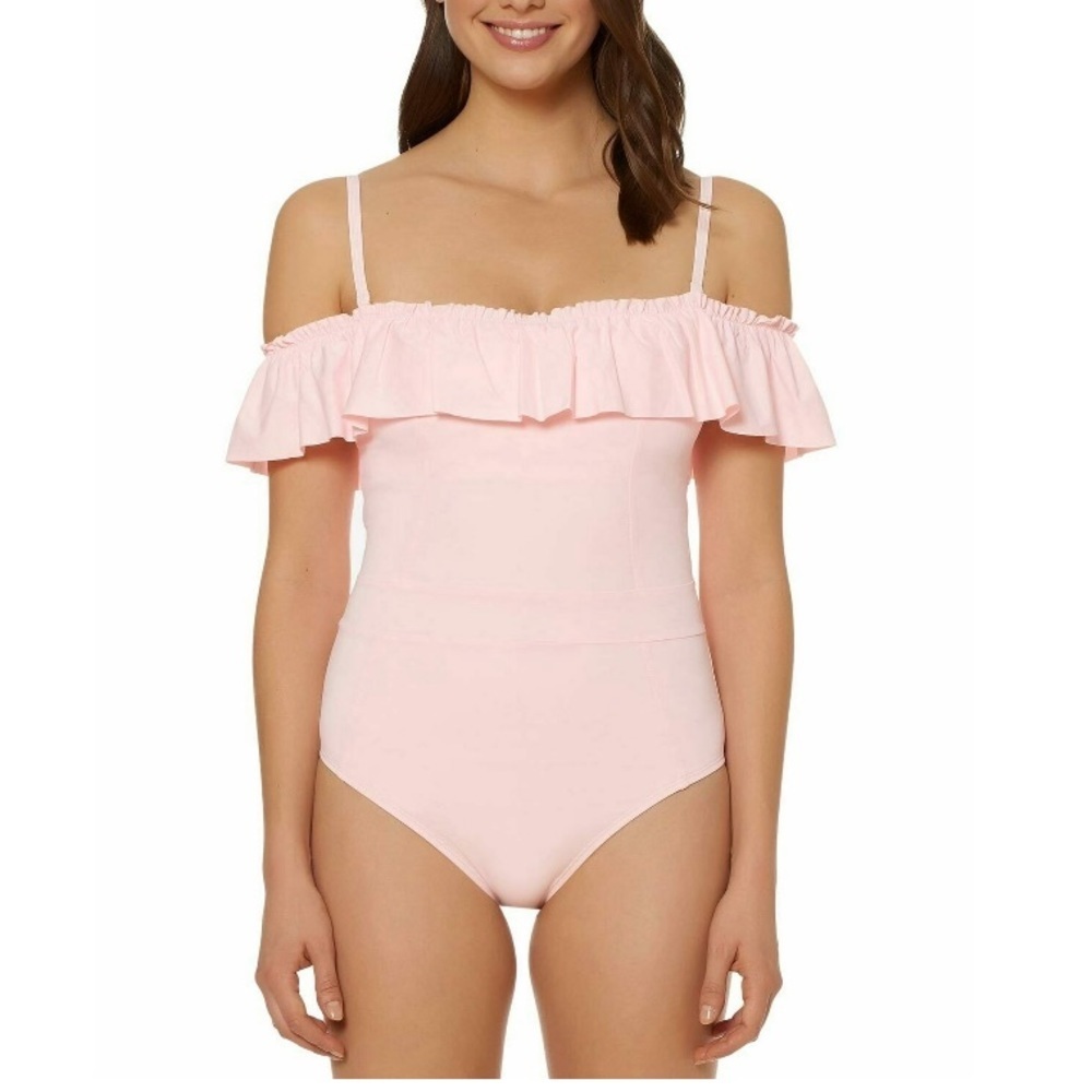 Bleu by Rod Beattie Off-The-Shoulder One-Piece Swimsuit Pink Pearl